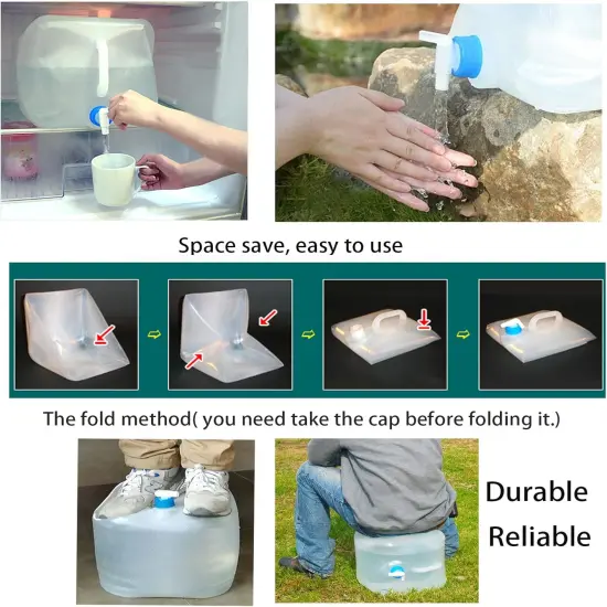 2 Pack 5.3 Gallon Collapsible Water Container {4}