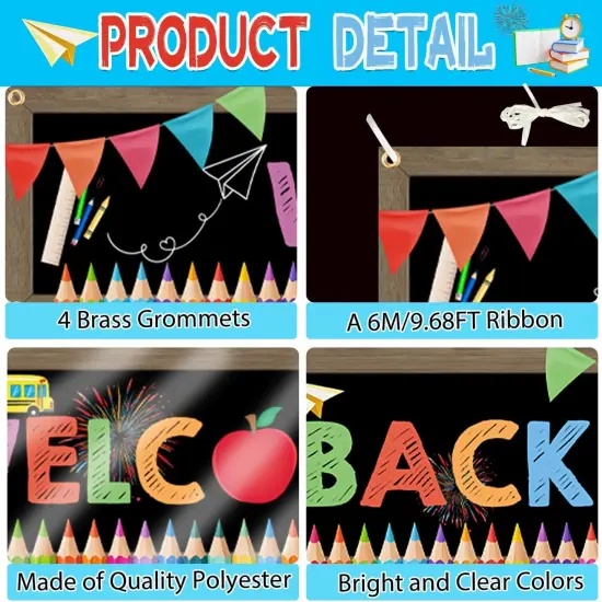 Welcome Back To School Banner - Multicolor {3}