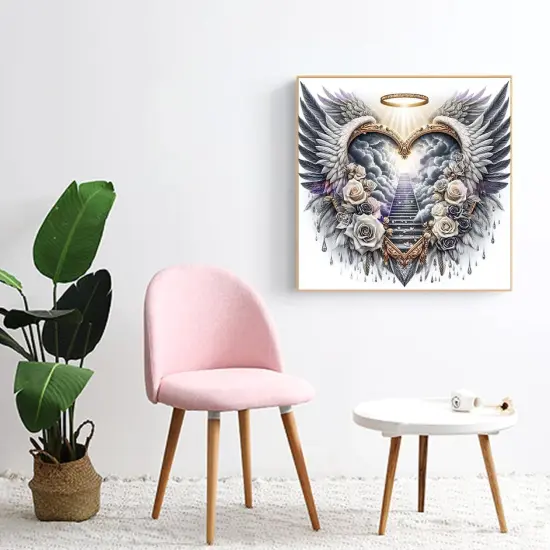 Heart Flower Wing Diamond Art 13.78x13.78 Inch {3}