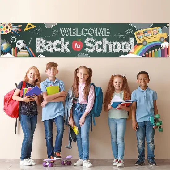 Welcome Back To School Yard Sign School Bus Banner {4}