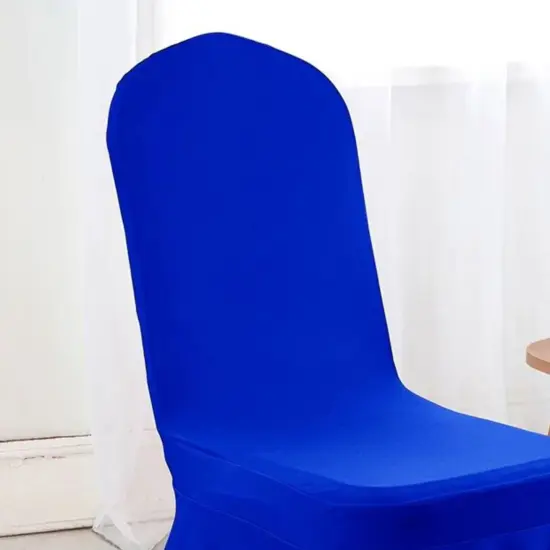 Royal Blue Spandex Skirt Banquet Chair Cover for Weddings and Formal Events {6}