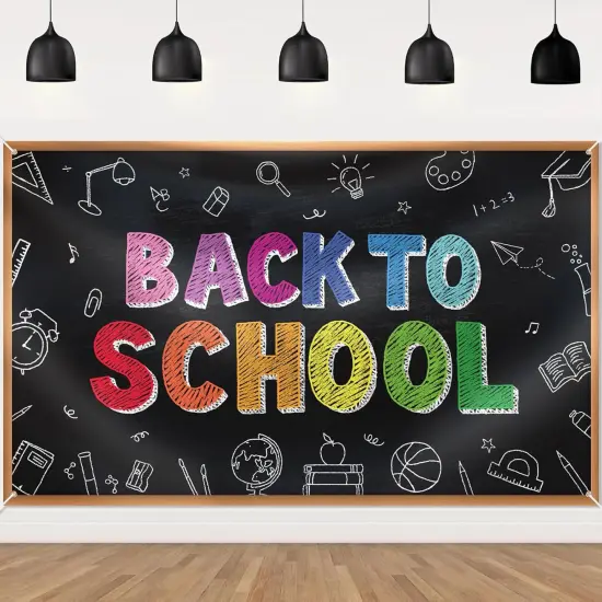 Welcome Back to School Backdrop Banner Decorations {1}
