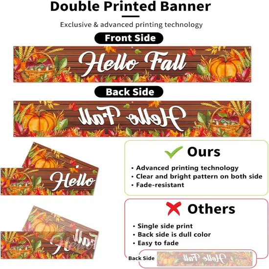 Happy Fall Banner 120"x 20" Decoration {3}