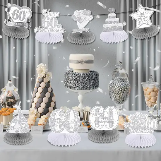 9Pcs 60th Wedding Anniversary Decorations {2}