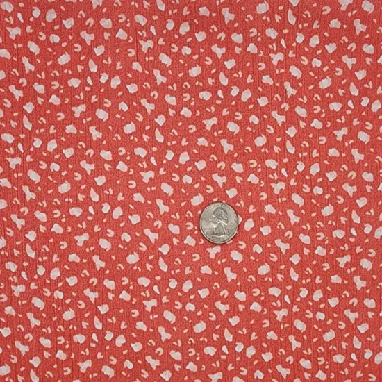 1 Yard Rayon Crinkle Burnt Coral Woven Fabric 50/52&Prime; Wide {1}