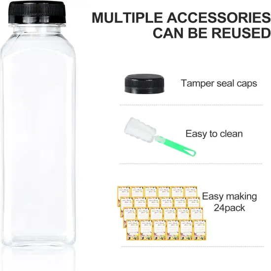 24Pcs12oz Empty Juice Bottles with Caps {5}