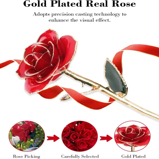 24K Gold Dipped Real Rose {2}