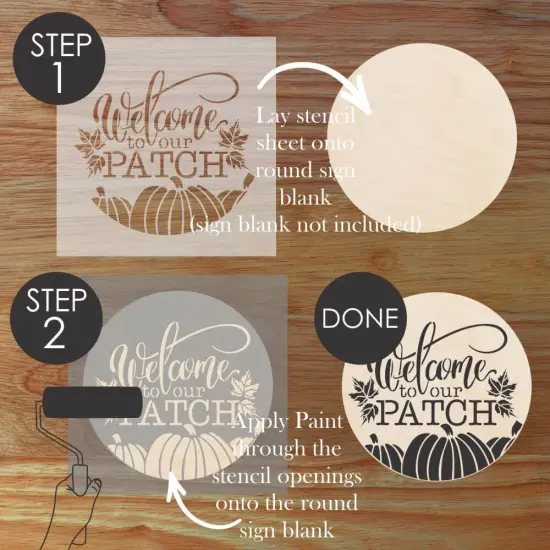 Welcome to our Patch Fall Round Sign Stencil | Sign Stencil | DIY Sign Stencil | Round Stencil | Designer Stencils | {4}