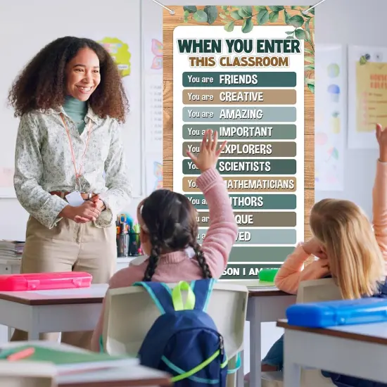 When You Enter This Classroom Door Cover Affirmation Classroom Door Decor {4}