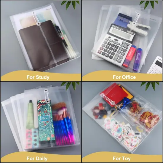 6 Pack Clear Plastic Envelopes with String Tie {2}