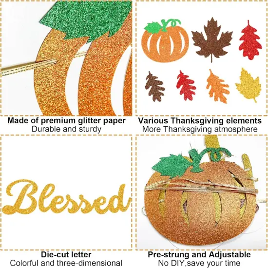 Thanksgiving Banner Indoor, Fall Party Decorations for Home {4}