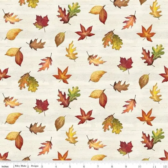 Leaf Toss in Cream (cd16211-cream) | Covered Bridges in Fall | Tara Reed | Riley Blake {1}