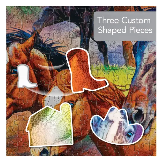Collections Etc Horsing Around 1,000-Piece Horse-Shaped Jigsaw Puzzle {4}