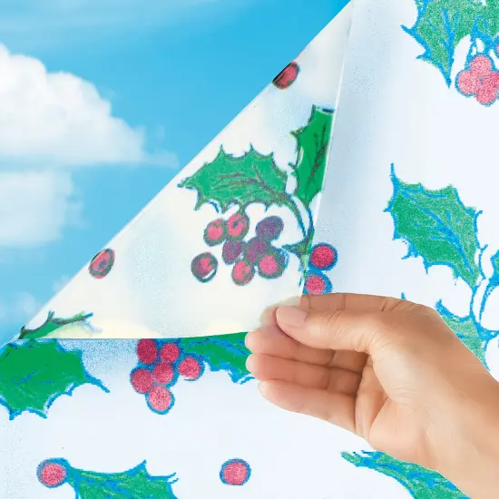 Collections Etc Holly Berries Cut-to-Fit Holiday Window Cling {1}