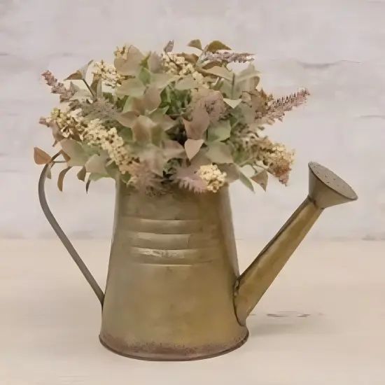 Cream Plastic Autumn Herbs Half Sphere with Berries and Textured Leaves {2}