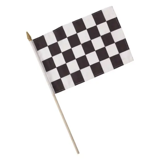 12 pc Bulk Black and White Check Cloth Racing Flag {1}