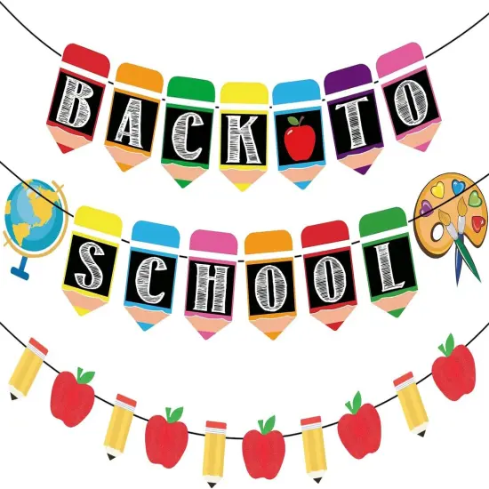 3pcs Pre-Strung Back To School Banner {1}