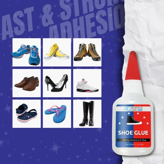 ADHESIVE GURU Shoe Glue 0.7 oz &ndash; Fast-Drying Strong CA Adhesive for Leather, Rubber, Shoe Repairs, Clear Finish, Water-resistant {4}