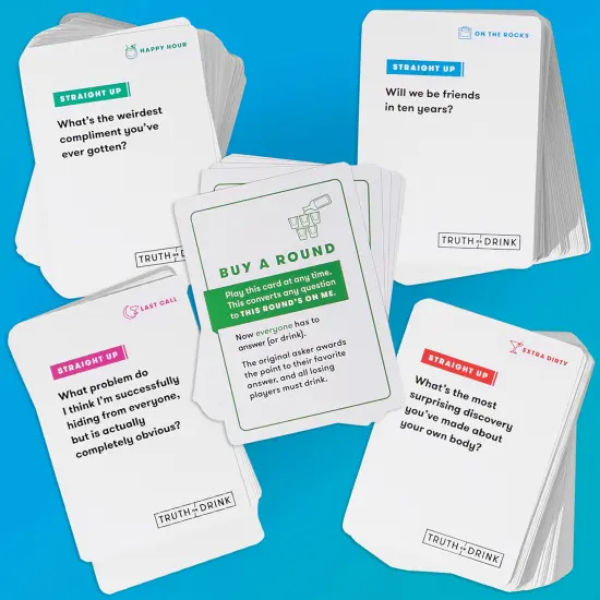 Collections Etc Truth or Drink Fun Card Game, 410 Questions {4}