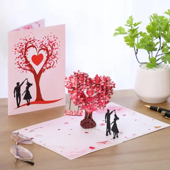 Pop Up Anniversary Card - 6x8 inch (Heart Tree) {2}