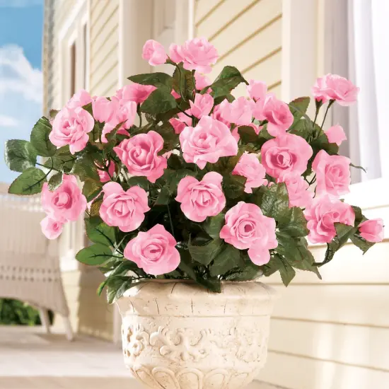 Collections Etc Artificial Floral Rose Bushes - Set of 3, Maintenance Free {1}