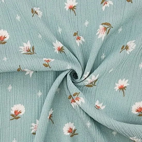 1 Yard Seafoam Rayon Crinkle Apparel Fabric 50/52 inches Width {1}