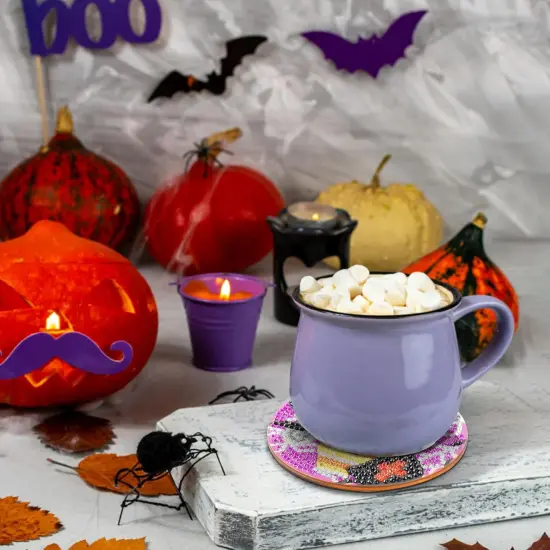 8 PCS Halloween Gnome Diamond Art Painting Coasters DIY {5}