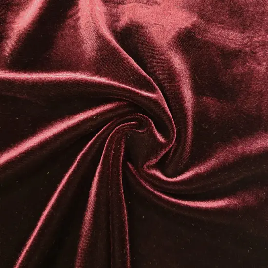 1 Yard Stretch Velvet Fabric Solid New Maroon Drapey Apparel Material 58/60" width {1}