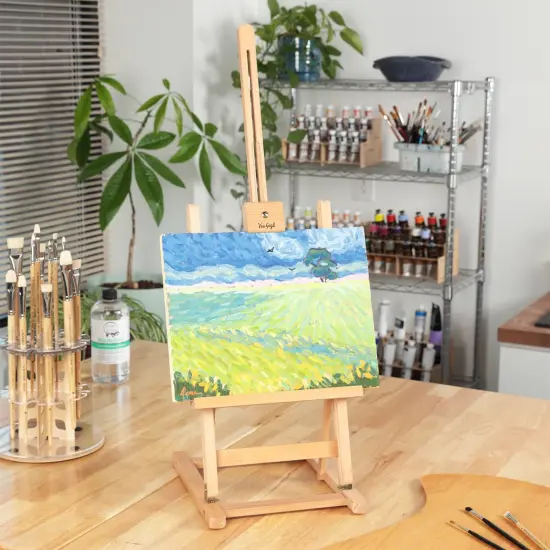 Van Gogh Table Easel &ndash; Adjustable Desktop Artist Easel for Painting, Drawing & Display &ndash; Solid Beechwood, Holds Canvases up to 22" Tall &ndash; Portable Art Easel for Students & Professionals {4}