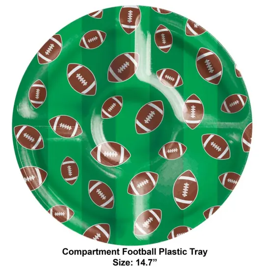 6 pc Bulk Tailgate Decor Football Plastic Compartment Tray {2}