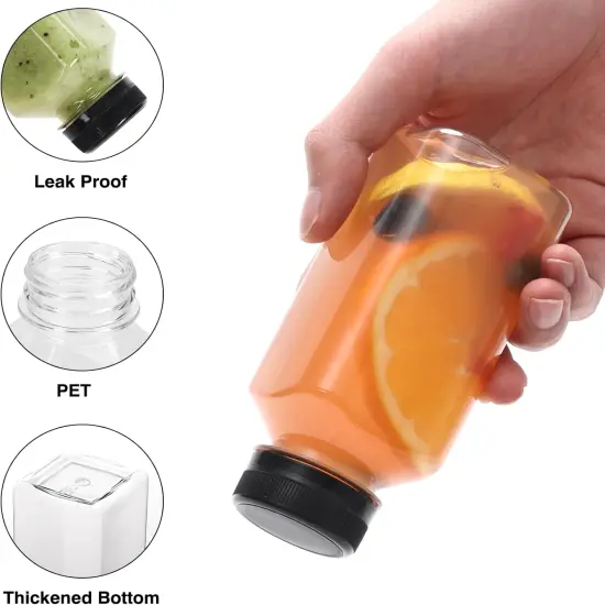 12pcs 8oz Plastic Juice Bottles with Caps, Clear Empty Reusable Water Bottles {4}
