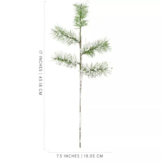 Flocked Evergreen Picks 6ct Snow Frosted Christmas Floral Stems {6}