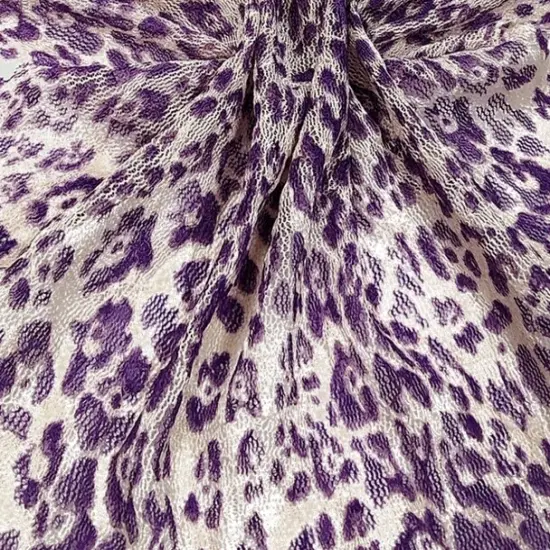 1 Yard Lace Animal Print Fabric Lavender Ivory 50/52" Lightweight Apparel & Home D&eacute;cor Material {1}