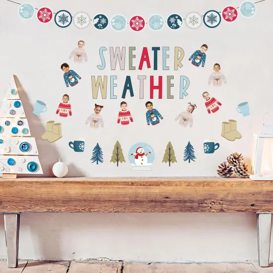 85Pcs Winter Bulletin Board Decoration Kit Xmas Tree Snowmen {5}