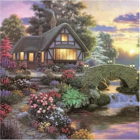 5D Cottage Landscape Diamond Painting Kits for Adults {1}