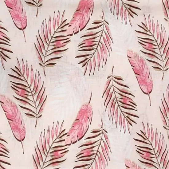 1 Yard Rayon Linen Blend Fabric Pink Mustard Mix 53/54" Width Apparel Use {3}