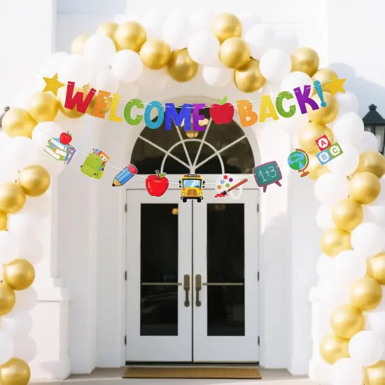 Glitter Welcome Back to School Banner Decorations {3}