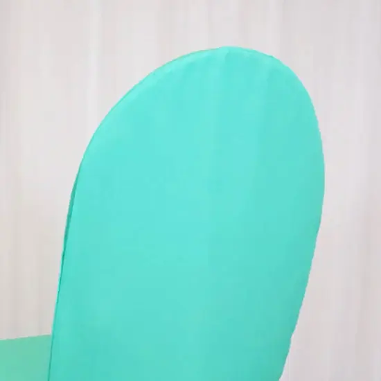 Tiff Blue or Aqua Blue Polyester Chair Cover Elegant Banquet Seat Wrap {3}