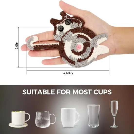 (3PC) -Drink Coaster | Cat Gifts for Cat Lovers,Fun Woven Creative Coasters {5}