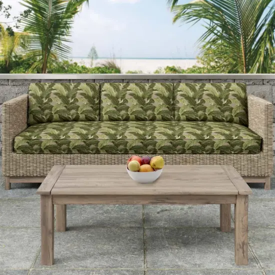 Fawn - Green,Grey & Silver Leaves,Tropical & Botanical Upholstery Fabric 54 Inches" {3}