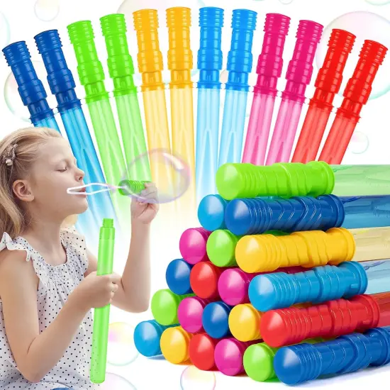 24 Pack 14.6&rdquo; Big Bubble Wands in 6 Colors, Bulk Party Favors for Kids, Ideal for Easter, Summer, Halloween, Valentine, School Classroom Prizes for Boys & Girls, Ideal Goodies Bags Stuffers {1}