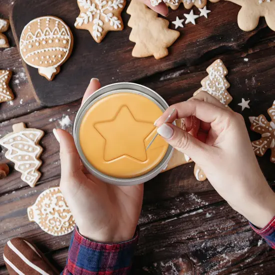 Set of 12 Korean Sugar Candy Making Tools Squid Sugar Game Kit Stainless Steel Cookie Cutters Sugar Cookie Umbrella Triangle Star Round Cake for Party Squid-Game Cookie {2}