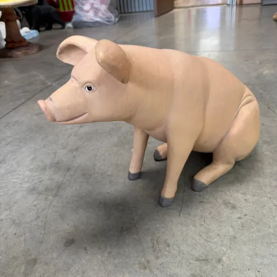 Baby Pig Sitting Life Size Statue {6}
