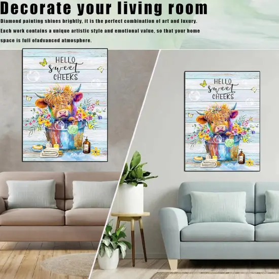 Highland Cow Diamond Painting Kits 12x16 inch {4}