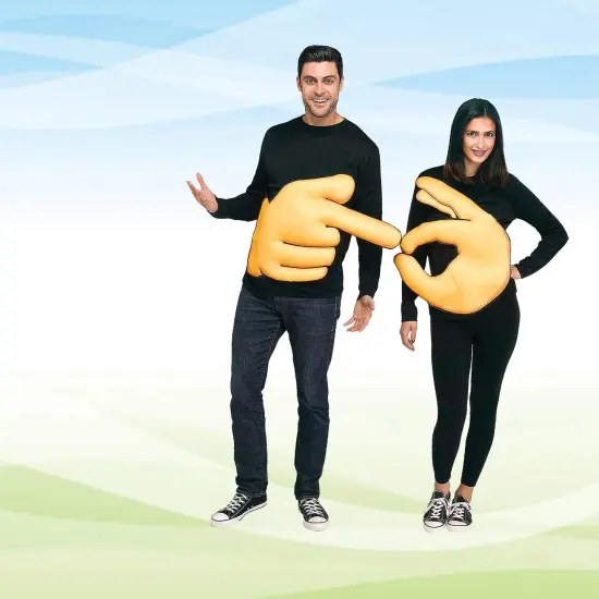 OK Pointer Adult Costume Set Two Piece Funny Gesture Duo Outfit {4}