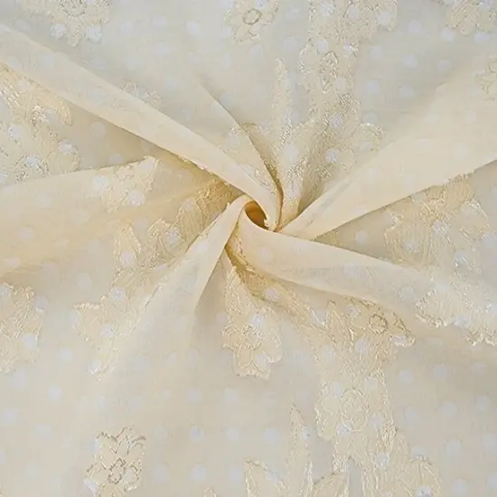 1 Yard Banana Floral Jacquard Chiffon Fabric Sheer Lightweight Polyester 57/58" Wide {1}