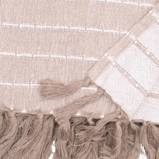 Markle Clay Woven 50" x 60" Throw Blanket with Fringe {4}