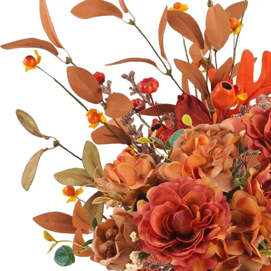 Fake Autumn Hydrangea Silk Flowers Bouquets with Fall Floral {2}