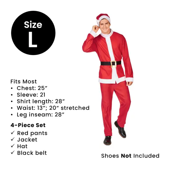 Northlight Men's White and Red Santa Claus Christmas Costume Set - Standard Size {6}