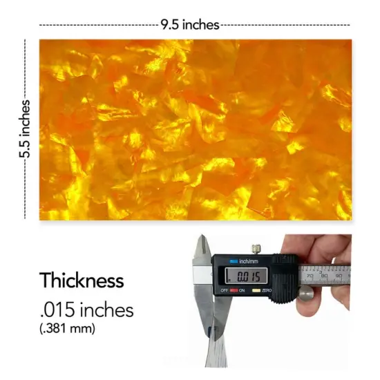 Shell Veneer, 5.5 x 9.5 inches | WMOP, BMOP, Abalone | Includes 3M Adhesive Sheet for Application, Great for Inlay Projects Citrine Yellow {2}